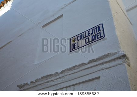 Zafra Callejita del Clavel street in Extremadura of Spain by via de la Plata