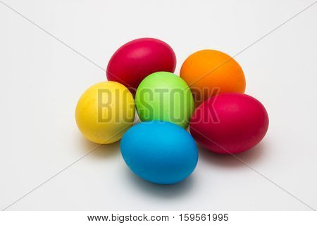 colorful easter eggs isolated on white background