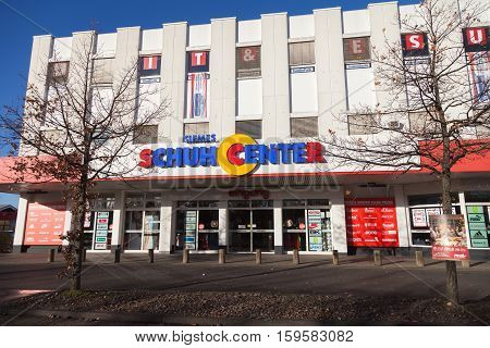 HANNOVER / GERMANY - NOVEMBER 27 2016: Siemes Schuhcenter ( shoe center ) store. Siemes Schuhcenter GmbH & Co KG based in Moenchengladbach is a family-run company in the shoe trade.