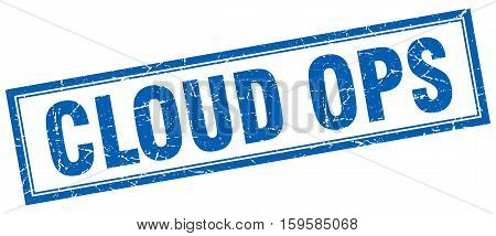 cloud ops. square. stamp. grunge. vintage. sign. Isolated