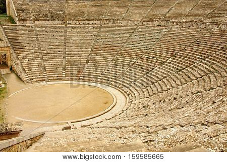 Ancient Theater In Epidaurus, Greece