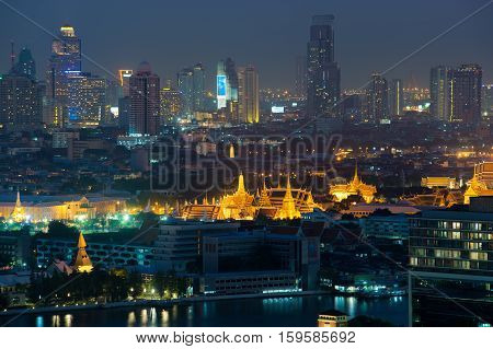Wat Phra Kaew, Temple of the Emerald Buddha, Bangkok, Thailand. Wat Phra Kaew is famous temple in Thailand.