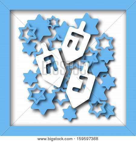 Happy Hanukkah greeting cards design. Vector illustration for jewish holiday Hanukkah.