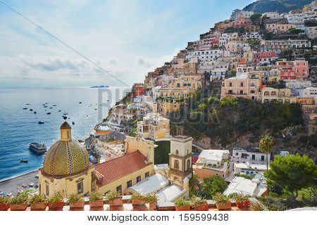 Scenic View Of Positano, Italy