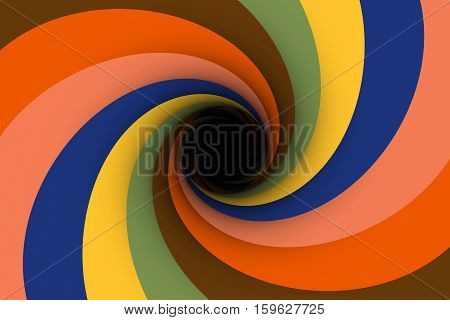 black hole multicolored background vortex 3d illustration