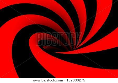 black hole red background vortex 3d illustration
