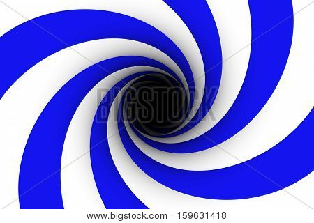 black hole in blue color 3D illustration