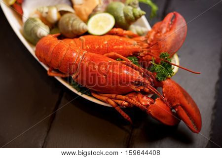 Seafood Lobster Plater On Slate
