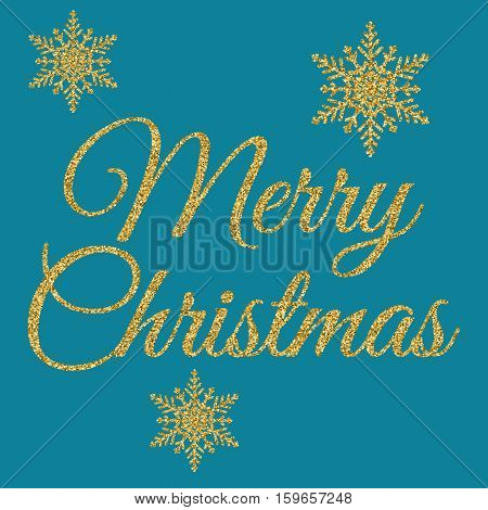 Vector illustration of gold merry Christmas. Stock vector