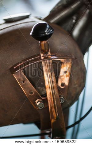 Gear shifter from a motorcycle called 'suicide shifter'.