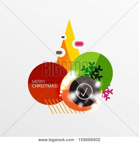 Christmas and New Year sale sticker templates, vector illustration