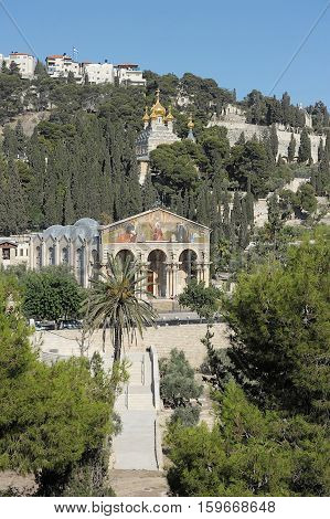 The holy places of the three religions in Israel - Kidron Valley and the Mount of Olives