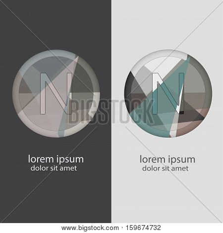 Letter N with multiple color combination in Circle