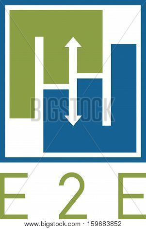 E2E Negative Space Vector Concept , Engineer-to-engineer Business Design