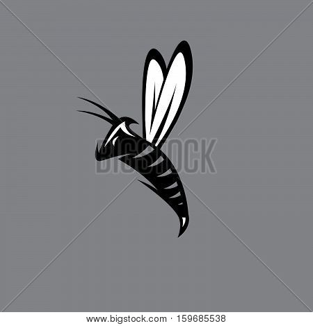 Agressive Bee Or Wasp Mascot Vector Design Template