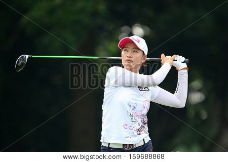 KUALA LUMPUR, MALAYSIA - OCTOBER 29, 2016: Chella Choi of South Korea tees off at the TPC Golf Course at the 2016 Sime Darby LPGA Malaysia golf tournament.