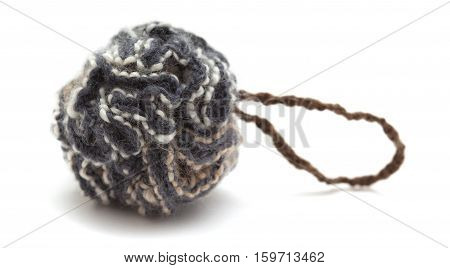 Knitted Pompom Of Variegated Yarn