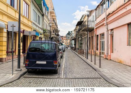The narrow street of the old town. The old town is full of quiet streets with family hotels