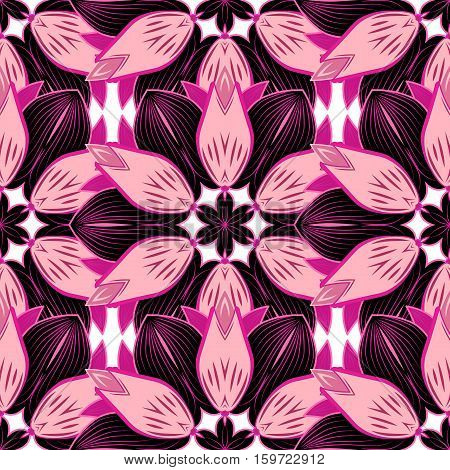 Mandalas Background. Red Pink White. Stripe. Vector Illustration.