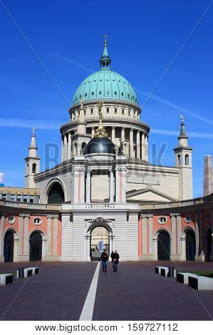 View on the Nikolai Church and Parliament. Potsdam Germany - 17.04.2016.