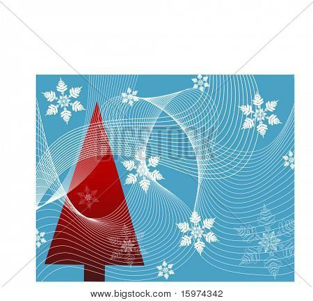 Weihnachtsbaum mit Geflecht /nowflake Vektor