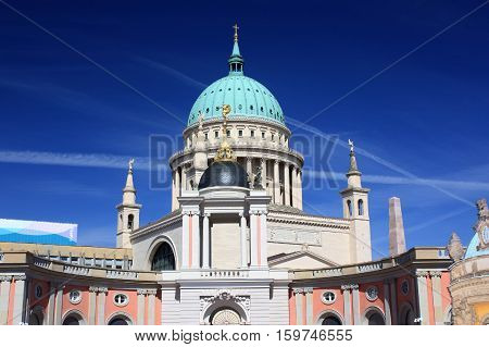 View on the Nikolai Church and Parliament. Potsdam Germany - 17.04.2016.