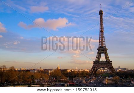 The Eiffel Tower And The Iena Bridge Seen From The Palais Chaillot