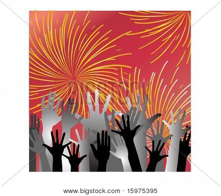 Feuerwerk mit Händen