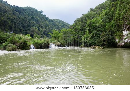 Waterfalls On The River Loboc, Bohol, Philippines