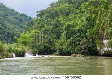 Waterfalls On The River Loboc, Bohol, Philippines