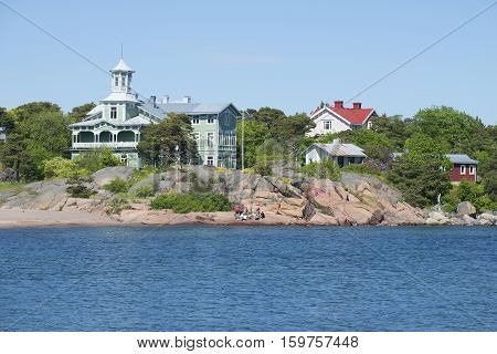 HANKO, FINLAND - JUNE 12, 2015: Coast of the Hanko Peninsula on a Sunny summer day. Finland