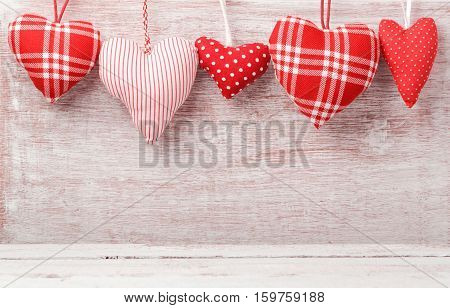 Valentine's day celebration background with hearts decorations