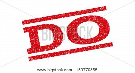 Do watermark stamp. Text caption between parallel lines with grunge design style. Rubber seal stamp with dirty texture. Vector red color ink imprint on a white background.