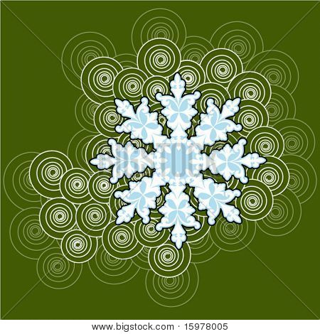 roligt och färska snöflinga över funky spole cirklar (layered för enkel redigering)