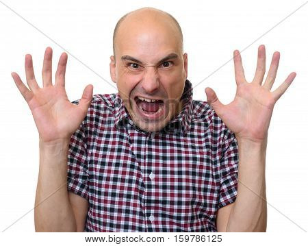 Angry Bizarre Dude Looking At Camera.