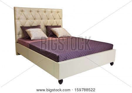 double bed isolated under the white background