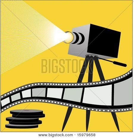 ขาตั้งกล้อง fashioned เก่า ด้วยแสงไฟและฟิล์ม