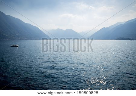 Panoramic view of Lake Como in Italy