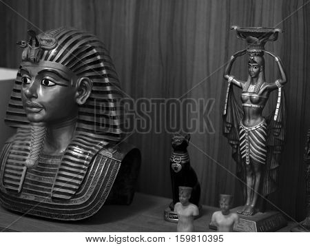 EGYPTIAN TRADITIONAL CULTURE SOUVENIRS (Egyptian traditional culture souvenirs on showcase)