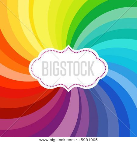 Vibrant swirl of colors with label (use with or without)