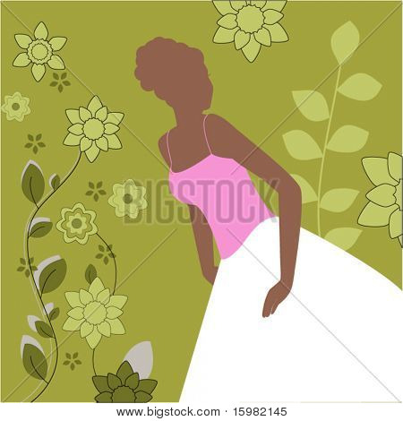 움 츠 린 꽃 신부 또는 대학원 실루엣