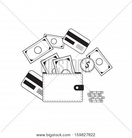 Investing and Personal Finance Credit and Budgeting. Cashflow management and financial planning. E-commerce. Vector illustration.