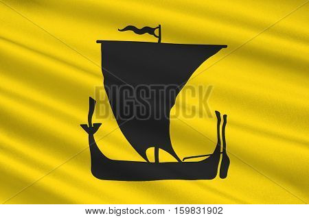 Flag of Nordland is a county in Norway in the Northern Norway region. 3d illustration