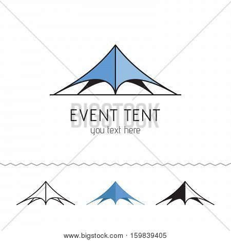 Logotype for rent tents agency. Event tent. Vector illustration.