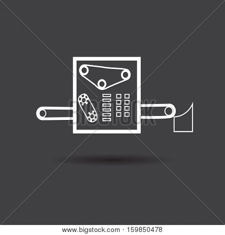 The machine is isolated on a black background vector illustration graphic design.
