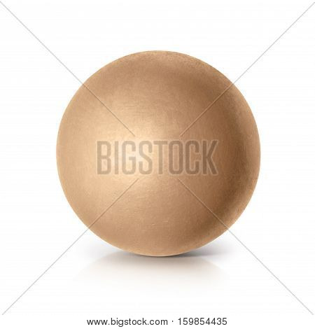 Golden ball 3D illustration on white background
