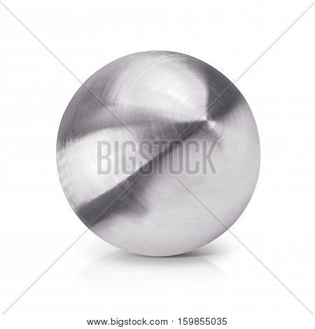 Stainless ball 3D illustration on white background