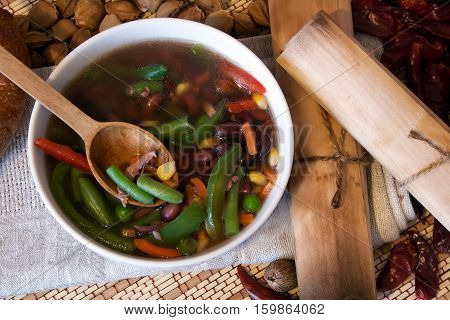 Native North American Indians cuisine. Vegetable stew. A national dish.