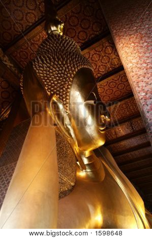 Store sovende Buddha hoved