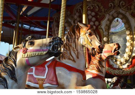 carousel 3 three horses merry go round ride